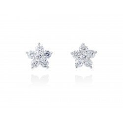 Pendientes FLOR de Plata rodio 90440PB