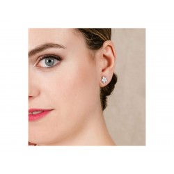 Pendientes FLOR de Plata rodio 90440PB