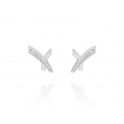 Pendientes Link cruzado en plata 90992PB