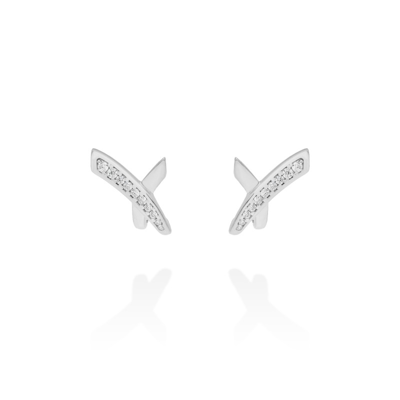 Pendientes Link cruzado en plata 90992PB