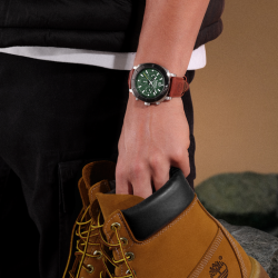 Timberland PYPERVILLE GREEN DIAL BROWN LEATHER TDWGF0074902