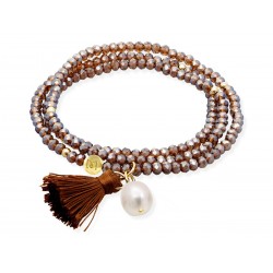 Pulsera ZEN MOKA con perla 91166UP