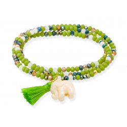 Pulsera ZEN NEÓN PISTACHO con elefante 90803UE