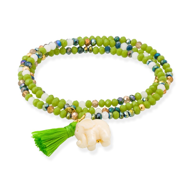 Pulsera ZEN NEÓN PISTACHO con elefante 90803UE