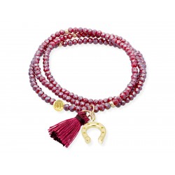 Pulsera ZEN BURGUNDY con herradura 91168UH