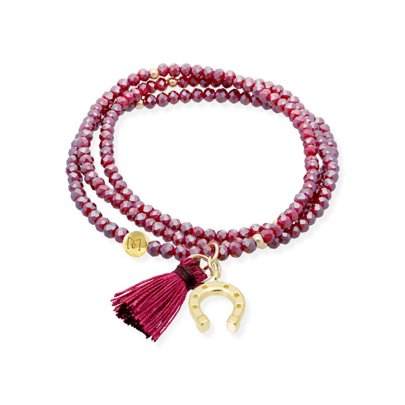 Pulsera ZEN BURGUNDY con herradura 91168UH