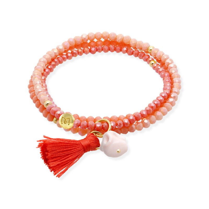 Pulsera ZEN SALMON con Conejo 91287U36