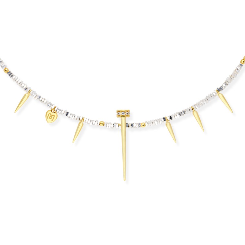 Gargantilla de plata y circonitas blancas SILK 91140GD