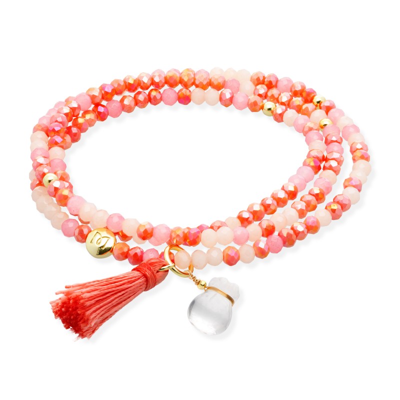 Pulsera Zen PEACH 51cm Saco suerte plata dorada 91197U37