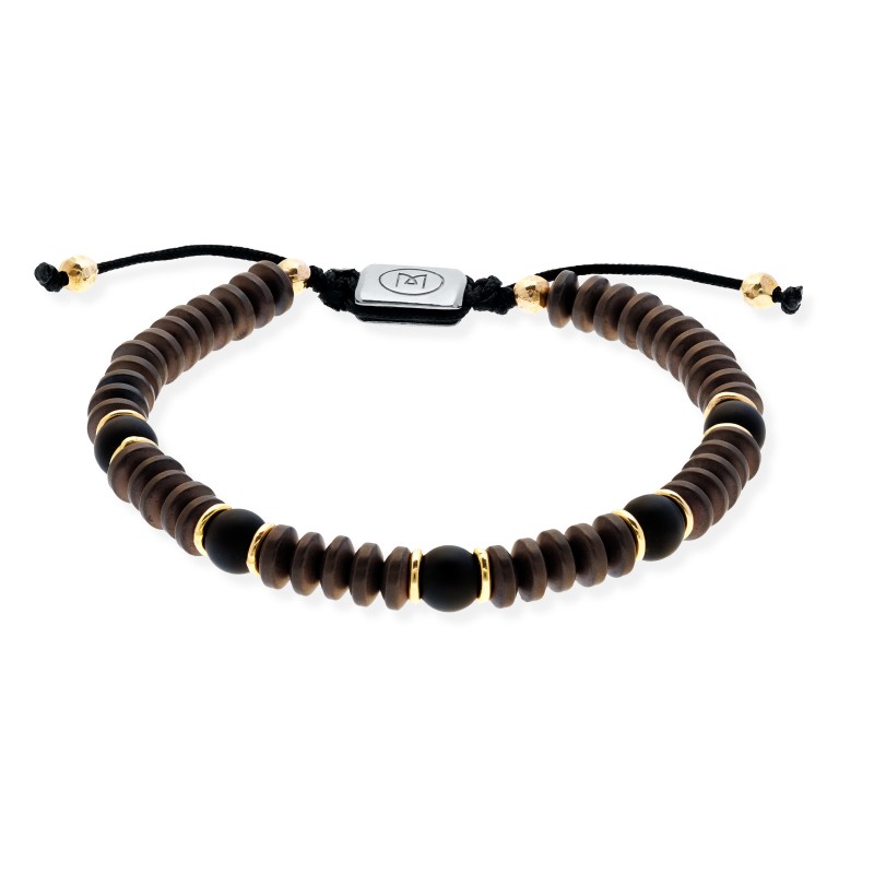 Pulsera de plata rosa y hematites marrones 91204US
