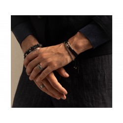 Pulsera de plata y hematite gris 91211UB