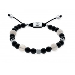 Pulsera de plata onix y piedra luna 91222UB
