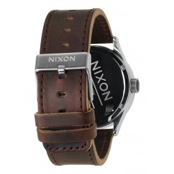 Nixon Sentry Leather Silver / Brown A1051113