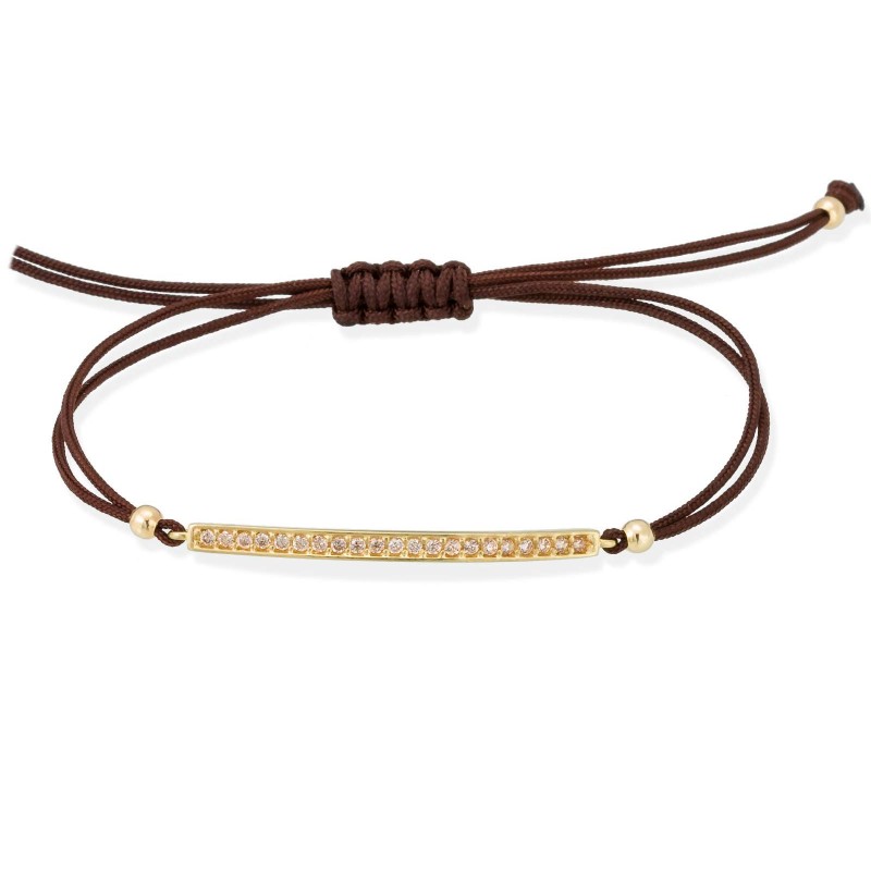 Pulsera SUITE coñac en plata dorada 90643UD