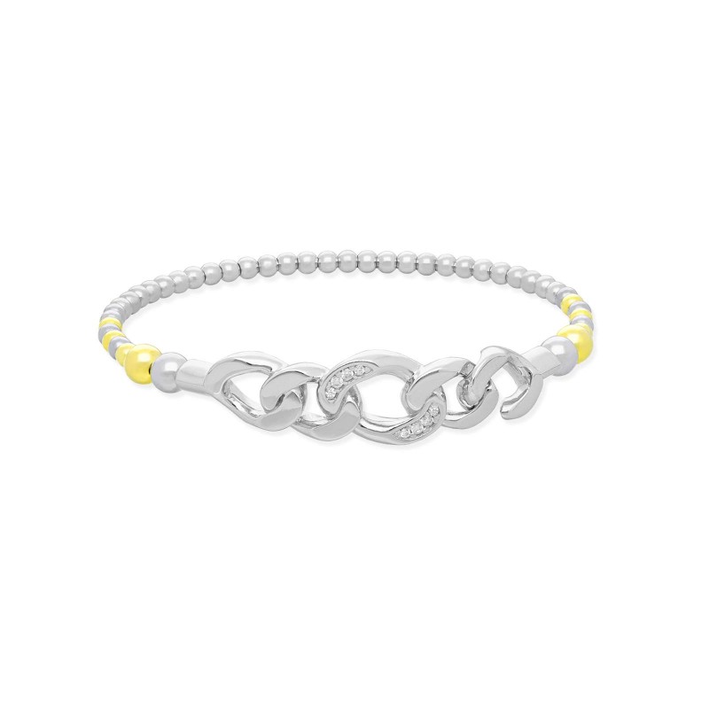 Pulsera Link abierta en plata dorada 90946UD