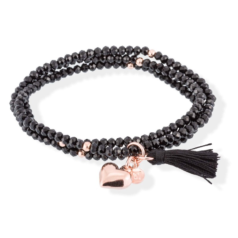 Pulsera ZEN Negro en plata Rosa 90019UZ