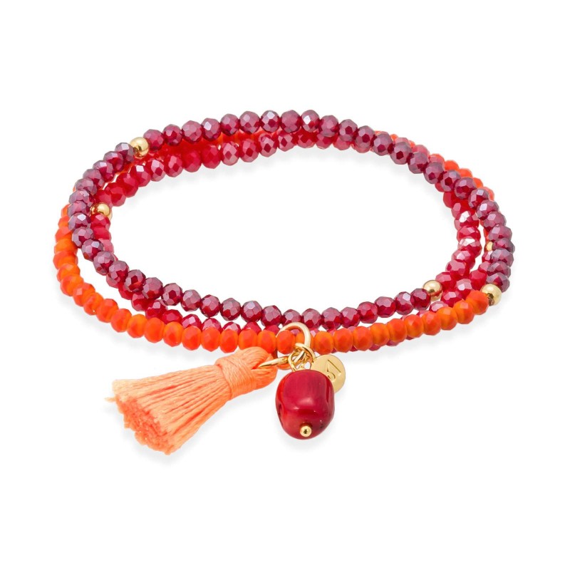 Pulsera ZEN NEÓN NARANJA con piedra natural 90804UAG