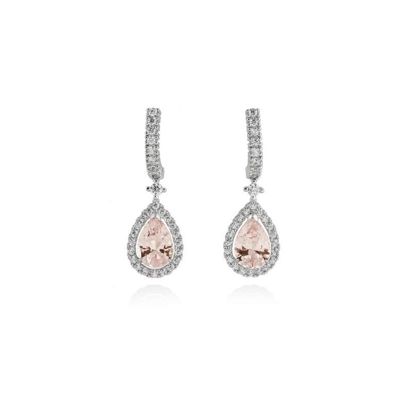 Pendientes LAGRIMA novia color encaje en plata 90110PT
