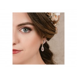 Pendientes LAGRIMA novia color encaje en plata 90110PT