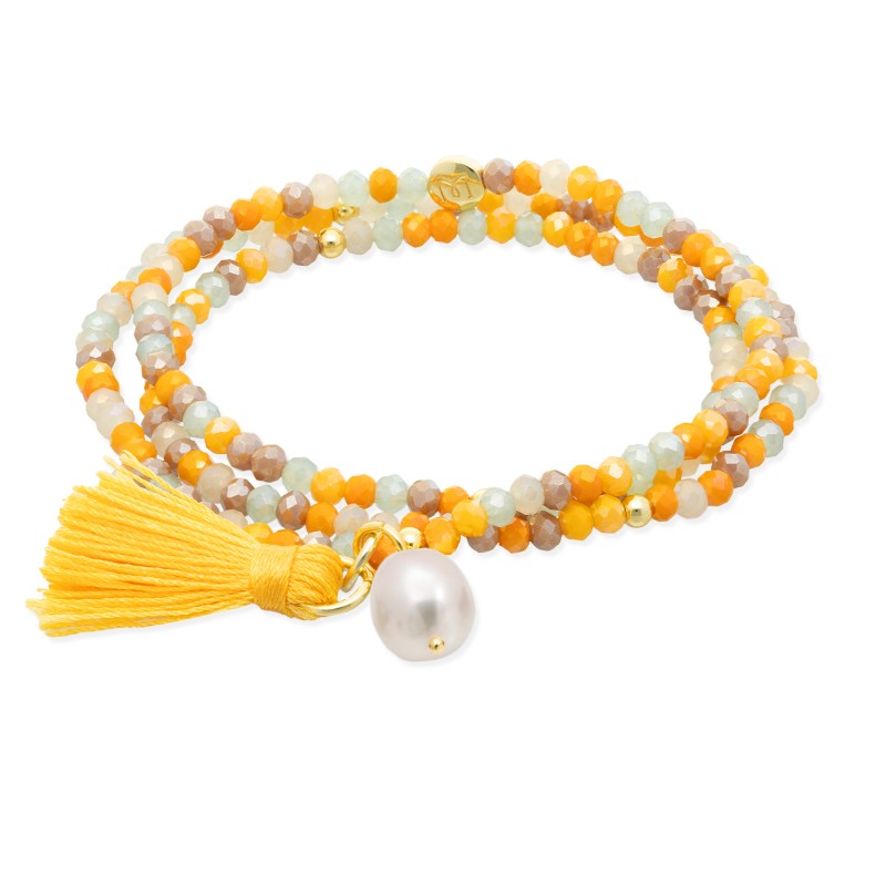 Pulsera ZEN MOSTAZA con perla 90978UP