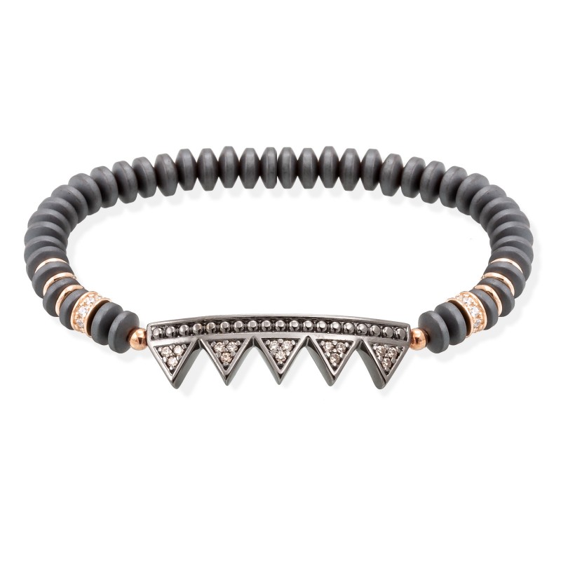 Pulsera BALANCE en plata negra con circonitas 90828UN