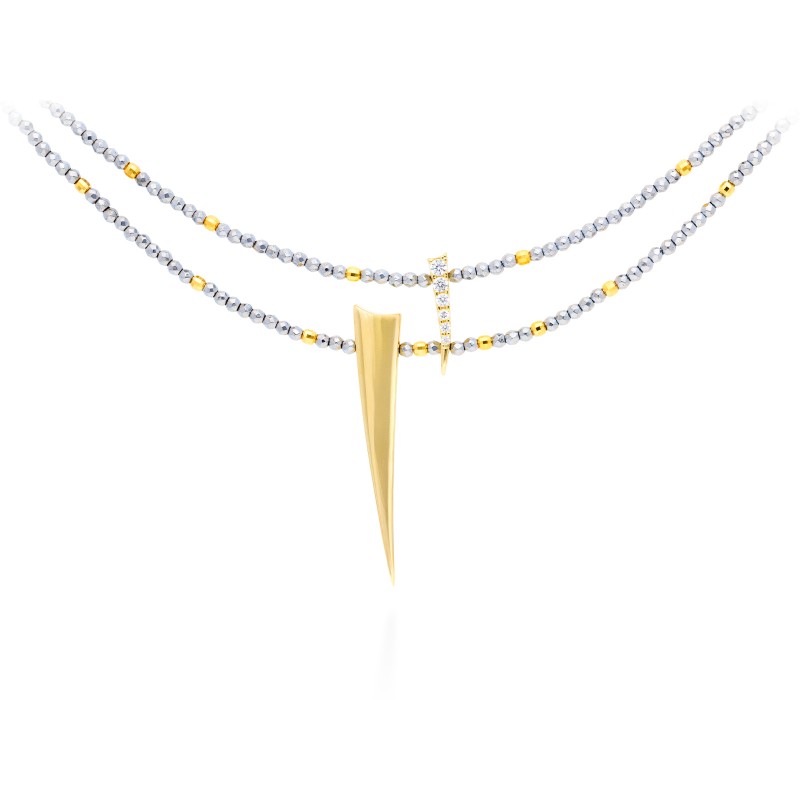 Gargantilla Spine  en plata dorada 91028GD