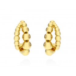 Pendientes POMPE doble  en plata dorada 91112PD