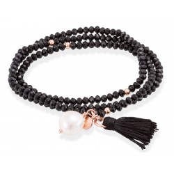 Pulsera ZEN Negro en plata Rosa 90019UPG