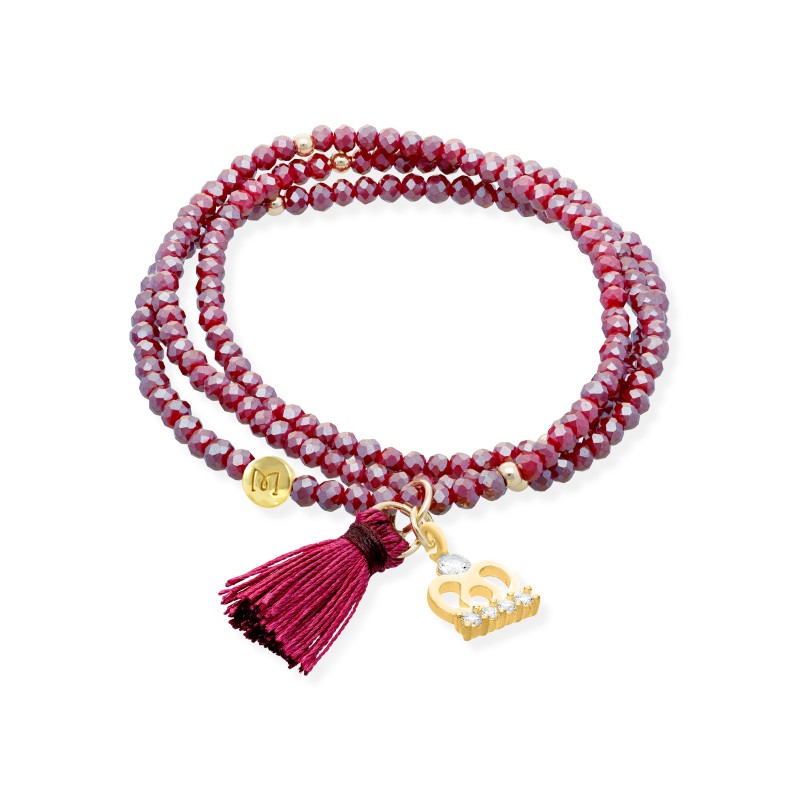 Pulsera ZEN BURGUNDY con Corona 91168U22